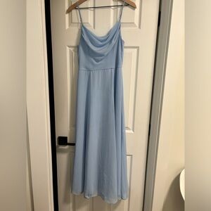 David’s bridal ice blue size 4 chiffon bridesmaid dress. Worn once no stains